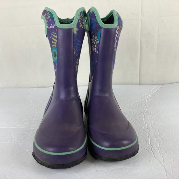 Bogs Girls Sz 3 Purple Winter Snow / Rain Mud Boots Insulated Waterproof - Picture 2 of 9